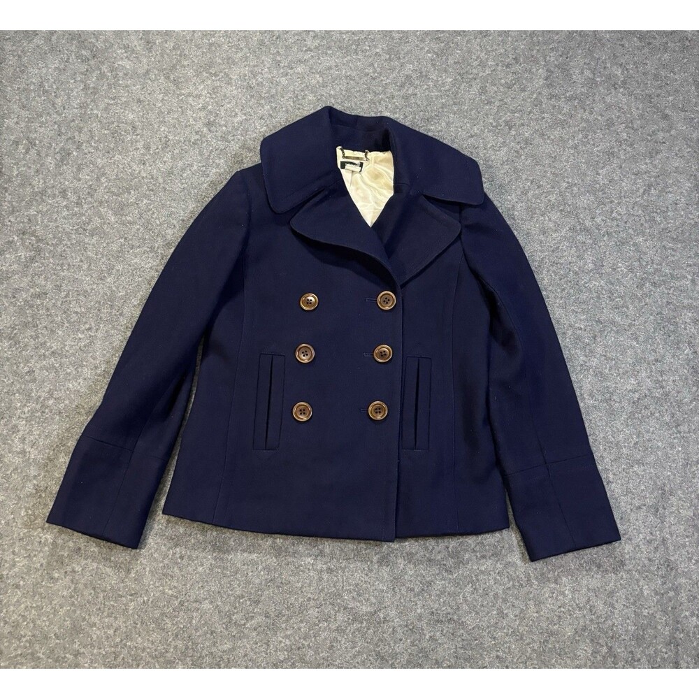 J. Crew Peacoat Women's Small Double Breasted Short Harbor Navy Blue